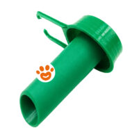 Mangiatoia cilindrica verde in plastica