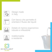 Secchio in plastica con caratteristiche e design italiano
