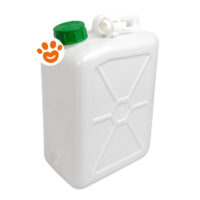 Tanica in plastica bianca con tappo verde