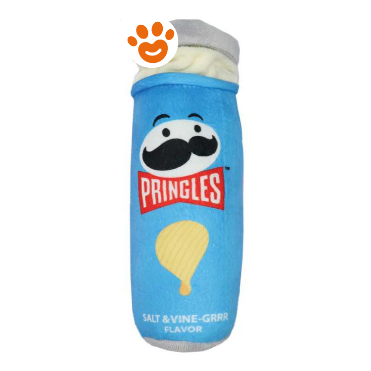 Peluche a forma di tubo Pringles blu
