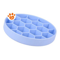 Ciotola antigorghi per cane in silicone blu