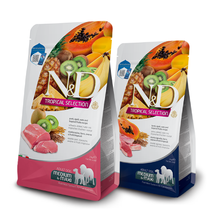 Sacchi di crocchette ND Tropical Selection per cani