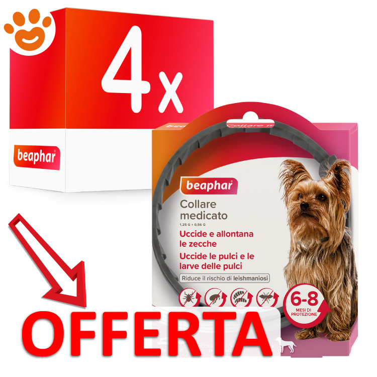 Collare medicato Beaphar per cane in offerta 4x
