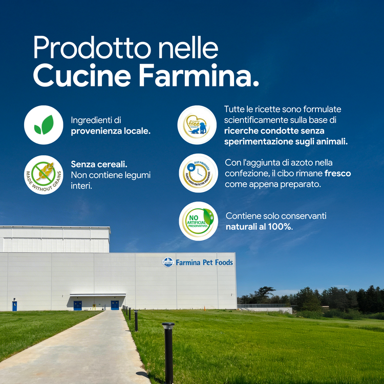 Stabilimento Farmina Pet Foods e caratteristiche prodotto
