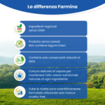 Infografica differenza Farmina con vantaggi prodotto naturali