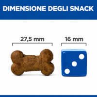 Dimensioni snack per cani con dado comparativo