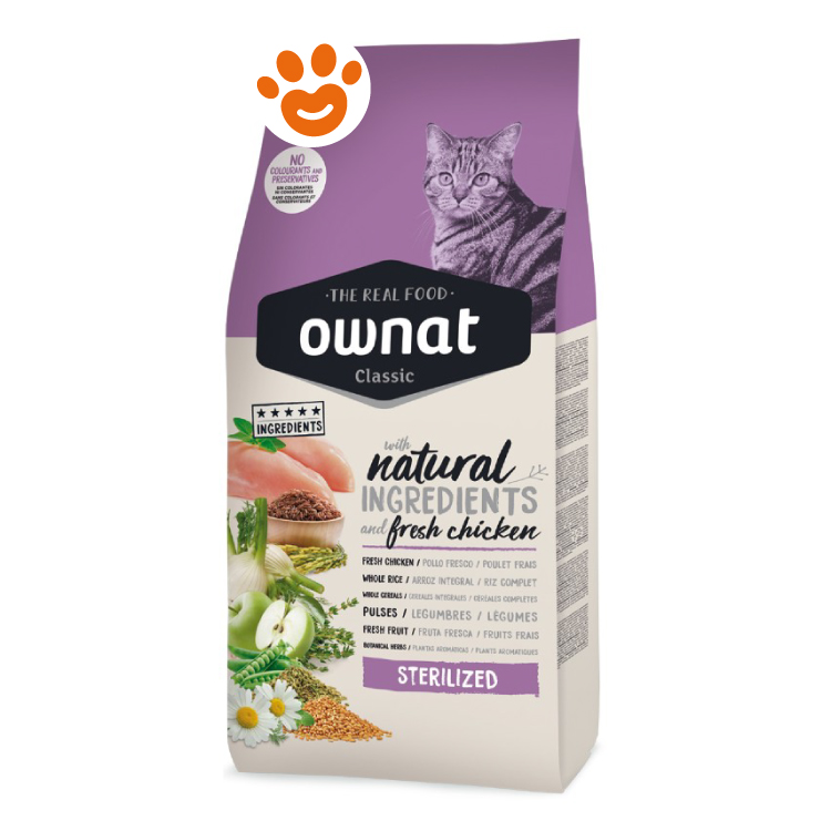 Sacco crocchette gatto Ownat Classic sterilized pollo