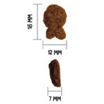 Crocchetta per cane con misure 18x12x7 mm