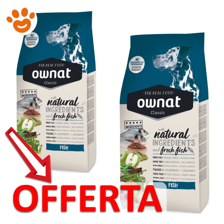 Offerta crocchette Ownat Classic Fish per cani