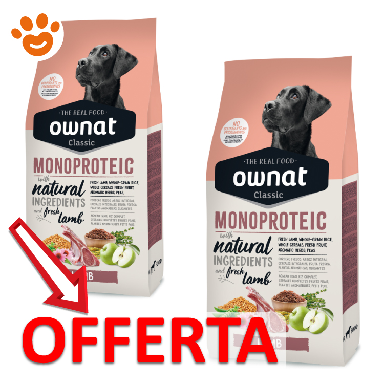 Offerta crocchette Ownat Monoproteic agnello per cani