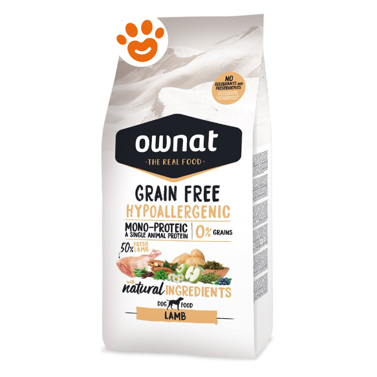 Sacco crocchette Ownat Grain Free Agnello