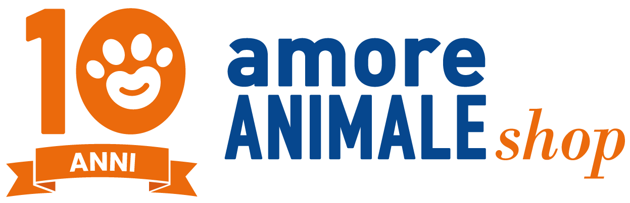 Logo 10 anni Amore Animale Shop con zampa