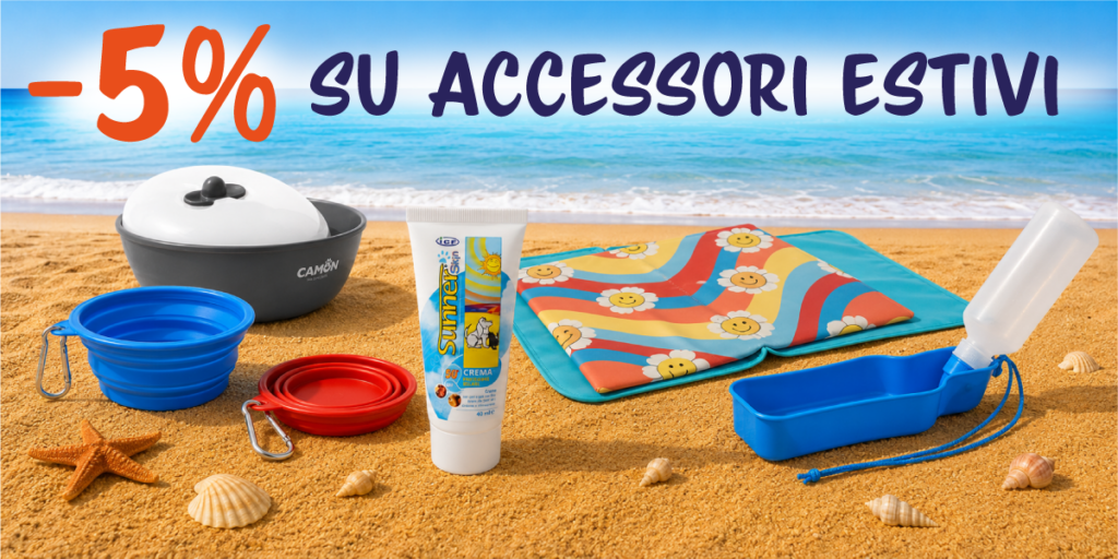 Sconto 5% su accessori estivi per animali