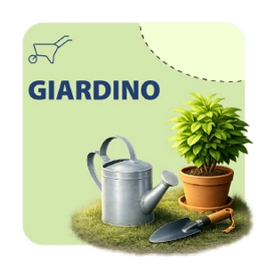 Annaffiatoio e pianta in vaso per il giardino