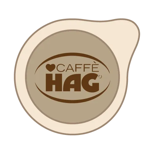 Logo Caffè Hag su sfondo beige