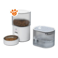 Dispenser automatico per crocchette con ciotola e serbatoio d’acqua