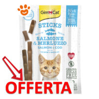 Snack GimbCat al salmone e merluzzo in offerta