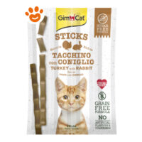 Confezione di snack GimCat per gatti tacchino e coniglio