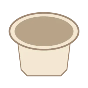Vaso di terracotta beige visto dall'alto