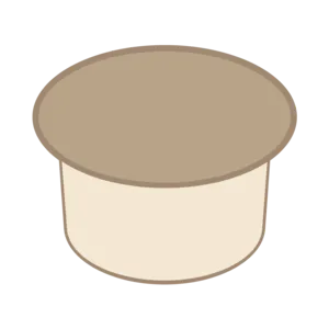 Contenitore cilindrico beige con coperchio ovale