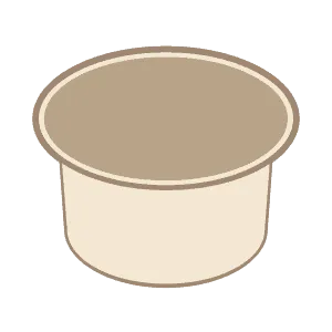 Contenitore rotondo beige con coperchio
