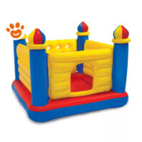 Castello gonfiabile colorato per bambini con torri blu