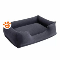 Cuccia rettangolare grigia imbottita per cani e gatti