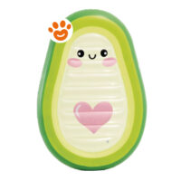 Gonfiabile a forma di avocado con viso sorridente