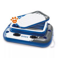 Gommone gonfiabile Intex blu e grigio con remi