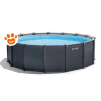 Piscina fuori terra rotonda Intex con struttura grigia