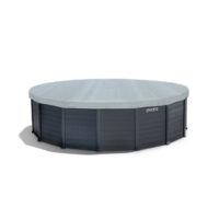 Piscina fuori terra rotonda Intex con copertura grigia
