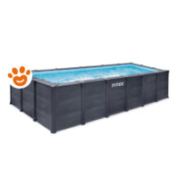 Piscina fuori terra rettangolare Intex grigio scuro