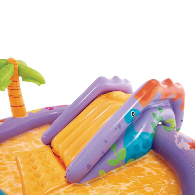 Scivolo gonfiabile colorato con palma per bambini