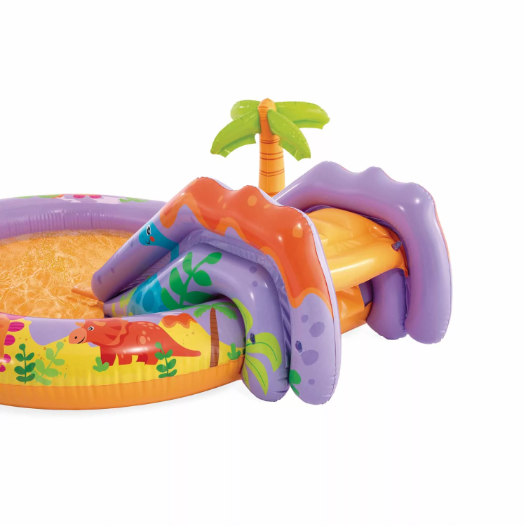 Piscina gonfiabile per bambini con scivolo e palme