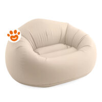 Poltrona gonfiabile beige con schienale avvolgente