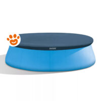 Piscina rotonda Intex blu con copertura scura