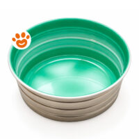 Piscina rotonda per animali con interno turchese