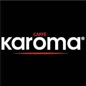 Logo Caffè Karoma su sfondo nero