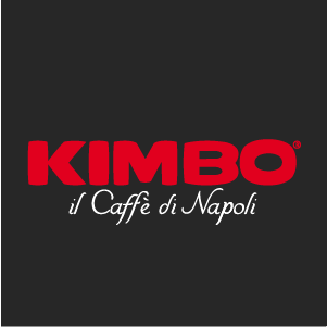 Logo rosso Kimbo su sfondo nero