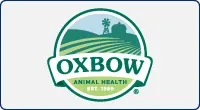 Logo verde Oxbow Animal Health con conigli