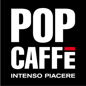 Logo Pop Caffè su sfondo nero
