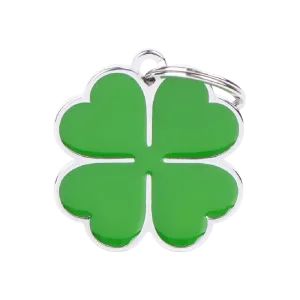 Portachiavi verde a forma di quadrifoglio