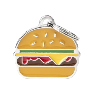Portachiavi a forma di hamburger con formaggio e pomodoro