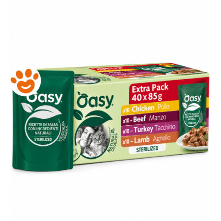 Confezione Oasy Sterilized umido per gatti, 40 buste