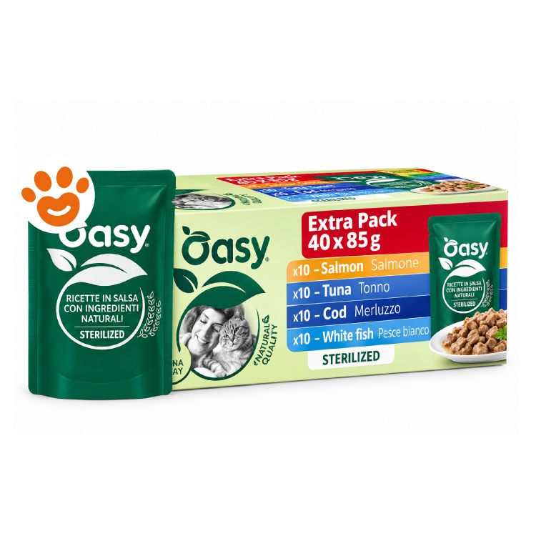 Confezione Oasy Extra Pack cibo umido per gatti