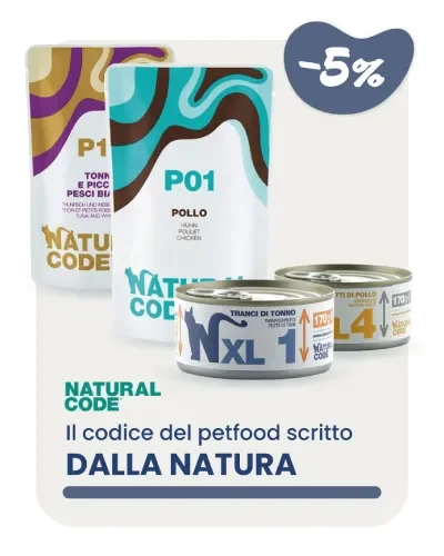 Confezioni Natural Code per gatti con sconto del 5%
